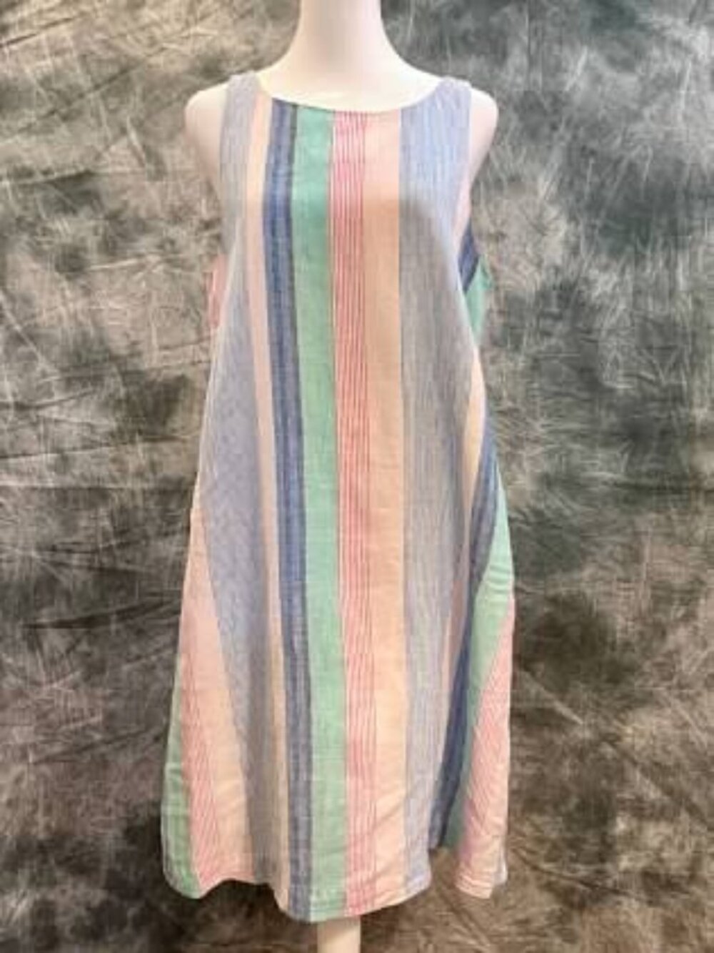 Vineyard Vines Pastel Striped Linen Sleeveless Shift Dress - Size 10